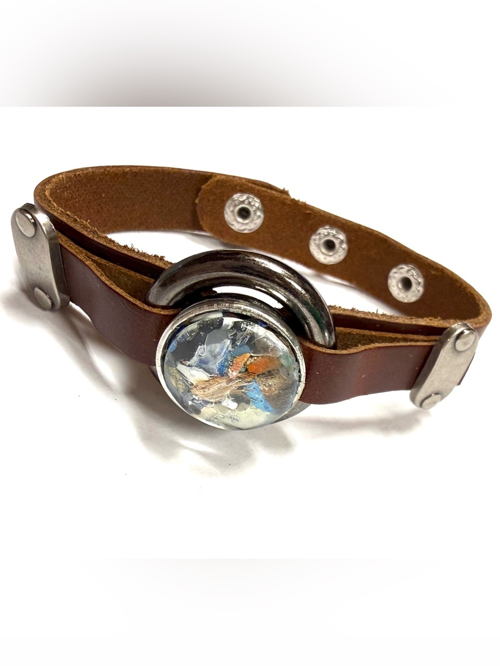 Leather snap bracelet Handmade 20mm snap SB20